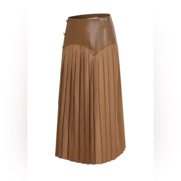 007. 60’s Vibes Pleated Skirt- Cafe - Picture 6 of 7